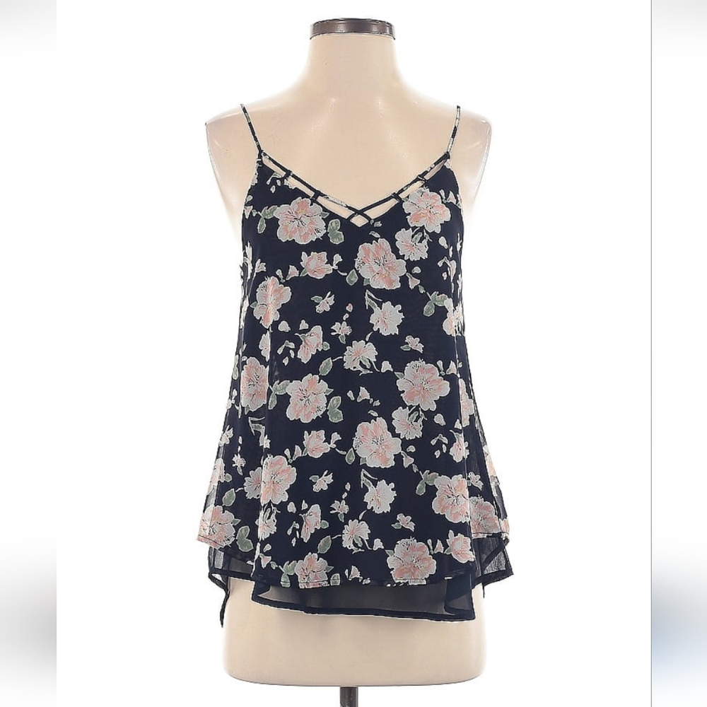 Sienna Sky Pink and Black Asymmetrical Camisole